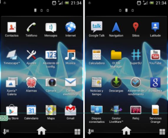 Launcher rom Elitemóvil Xperia Arc S para Samsung Galaxy S